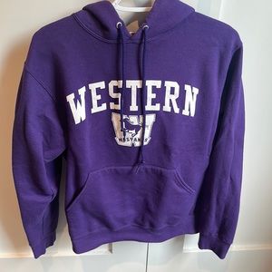 WESTERN Mustangs Purple University Sweater Hoodie - Size Small
